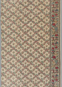 Rollenbedruckter, glasierter Chintz mit Blumen- und Vasenmuster, 1800er von Unbekannt