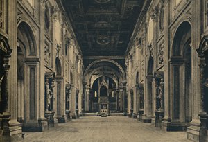 Rom - Hauptschiff der Basilika St. Johannes im Lateran Borromini, Architekt, 1650, 1910 von Unbekannt