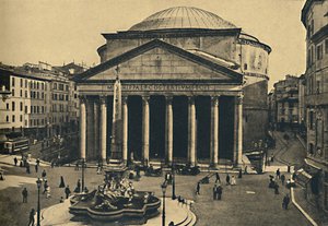 Rom - Pantheon von Agrippa und Brunnen der Rotonda