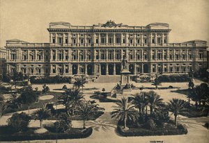 Roma - Prati di Castello. Neue Gerichtshöfe von Calderini und Statue von Cavour, 1910