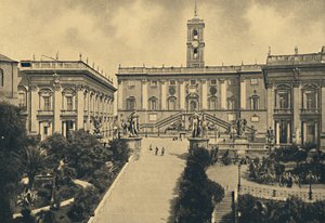 Rom - Das Kapitol: im Zentrum der Senatorenpalast, jetzt Rathaus von Unbekannt
