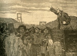 Rowland Hill predigt den Bergleuten von Kingswood, Bristol, ca. 1772 von Unbekannt