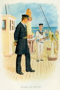 Leutnant der Royal Navy und Signaljunge, ca. 1890-1893 von Unbekannt
