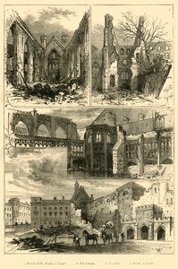 Ruinen des Parlamentsgebäudes, 1881 von Unbekannt