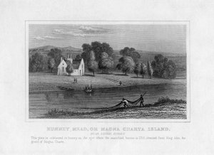 Runney Mead oder Magna Charta Island, bei Egham, Surrey, 19. Jahrhundert von Unbekannt