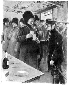 Russische und japanische Generäle stoßen an, Russisch-Japanischer Krieg 1904-5
