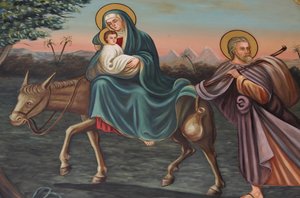 Koptische Kunst in der St.-Antonius-Kirche: Flucht nach Ägypten, Jerusalem, Israel