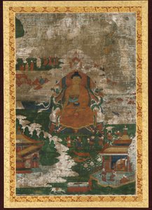 Sakyamuni auf dem Thron und biografische Szenen, 18. Jahrhundert von Unbekannt