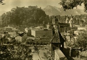 Salzburg vom Kapuzinerberg, Österreich, um 1935