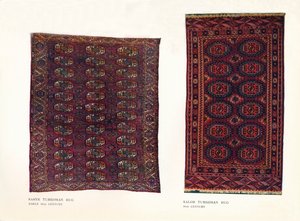 Saryk-Turkmenen-Teppich, frühes 18. Jahrhundert und Salor-Turkmenen-Teppich, 18. Jahrhundert von Unbekannt
