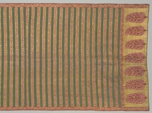 Schärpe mit Flora und gestreiftem Feld, 1700er Jahre