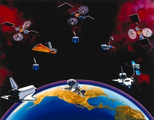 Satelliten, Kommunikation, USA TDRSS-Konstellation und Bodenstation