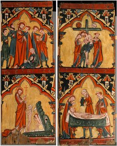 Szenen aus dem Leben Christi: Verhaftung Christi, Christus in der Vorhölle, Abstieg vom Kreuz, 13. Jahrhundert von Unbekannt