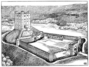 Schema einer normannischen Burg basierend auf Castle Hedingham, Essex, England von Unbekannt