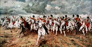 Schottland für immer, der Angriff der Scots Greys bei Waterloo, 18. Juni 1815 von Unbekannt