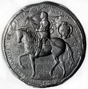 Siegel des Protektorats mit Oliver Cromwell zu Pferd, 17. Jahrhundert, 1899