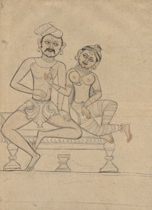 Sitzendes Paar, um 1800 von Unbekannt