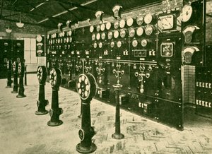 Abschnitt des Schaltbretts im Kraftwerk, Metropolitan Railway, 1930 von Unbekannt