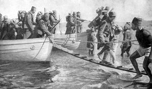 Senegalesische Soldaten landen an der ägyptischen Küste, Erster Weltkrieg, 1915