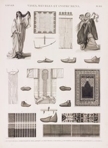 Serie von Illustrationen traditioneller Kleidung von Unbekannt