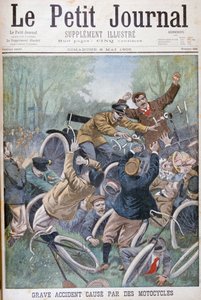 Schwerer Unfall verursacht durch Fahrräder, Paris, 1900 von Unbekannt