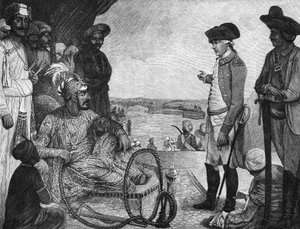 Shah Alam II., Mogulkaiser von Indien, inspiziert die Truppen der Ostindien-Kompanie von Unbekannt