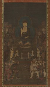 Shaka, Monju, Fugen und die zehn großen Jünger Judai Deshi, 14. Jahrhundert