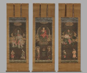 Shakyamuni-Triade: Buddha begleitet von Manjushri und Samantabhadra, späte 1300er von Unbekannt