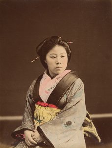 Shin, ein bekanntes Teehausmädchen in Yokohama, 1870er Jahre von Unbekannt