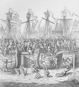 Schiffe in La Rochelle, Frankreich, 1372, ca. 1804, 1906 von Unbekannt