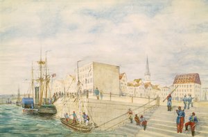 Schiffe in einem Hafen, Teil des London-Hongkong-Panoramas