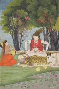Shiva erzürnt durch Parvatis Unterbrechung seiner Meditation, frühes 19. Jahrhundert von Unbekannt