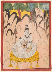 Shiva auf einem Thron in einer Landschaft sitzend, ca. 1760 von Unbekannt