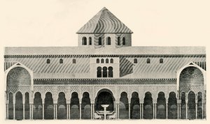 Seitenansicht des Löwenhofs und Brunnens, 19. Jahrhundert, 1907