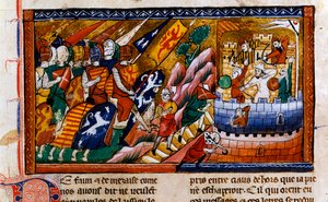 Belagerung von Antiochia, um 1097, 14. Jahrhundert von Unbekannt