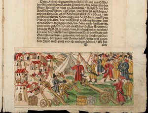 Belagerung von Reval durch die Russen im Jahr 1578. Aus Johann Jakob Wicks Sammlung von Nachrichten von Unbekannt