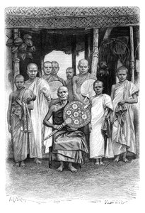 Singhalesische buddhistische Priester, Sri Lanka, 1895 von Unbekannt