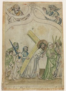 Einzelblatt aus einer Biblia Pauperum: Christus mit Dornen gekrönt von Unbekannt