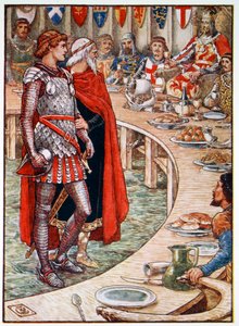 Sir Galahad wird an den Hof von König Artus gebracht