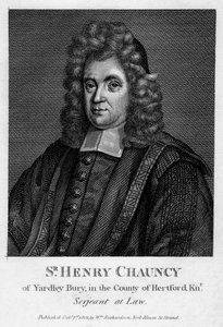 Sir Henry Chauncy, englischer Anwalt, Pädagoge und Antiquar