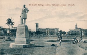 Statue von Sir Stuart Steuart Bailey, Dalhousie Square, Kalkutta, ca. 1910