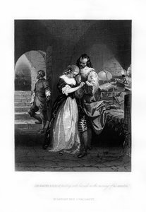 Sir Walter Raleigh verabschiedet sich von seiner Frau am Morgen seiner Hinrichtung, 1618, 1872 von Unbekannt