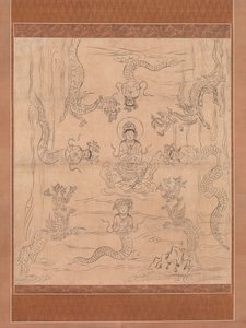 Skizze eines einladenden Regen-Mandalas, 12. Jahrhundert von Unbekannt