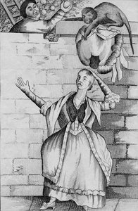 Handtrick eines Affen - oder der Kopf der Dame entladen, um 1812 von Unbekannt