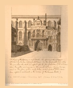 Südansicht des Eingangs zur Guildhall, ca. 1669, 1886