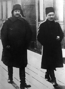 Sowjetische Führer Joseph Stalin und Sergei Kirow, Moskau, UdSSR, 1928 von Unbekannt