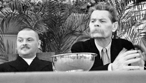 Sowjetpolitiker Andrei Schdanow und russischer Autor Maxim Gorki, 1934