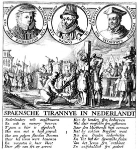 Spanische Hinrichtung von Hugenotten, um 1565 von Unbekannt