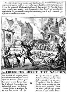Spanische Truppen zünden Gebäude an und massakrieren während der spanischen Herrschaft in den Niederlanden, 1567-73 von Unbekannt