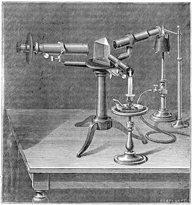 Spektroskopisches Gerät verwendet von Robert Wilhelm Bunsen und Gustav Robert Kirchhoff, ca. 1895 von Unbekannt